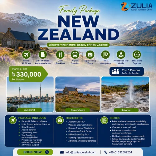 New Zealand Family (2-5 Persons) Package